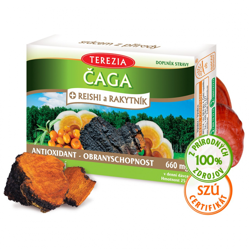 Čaga Reishi Rakytník antioxidant 60 kapslí