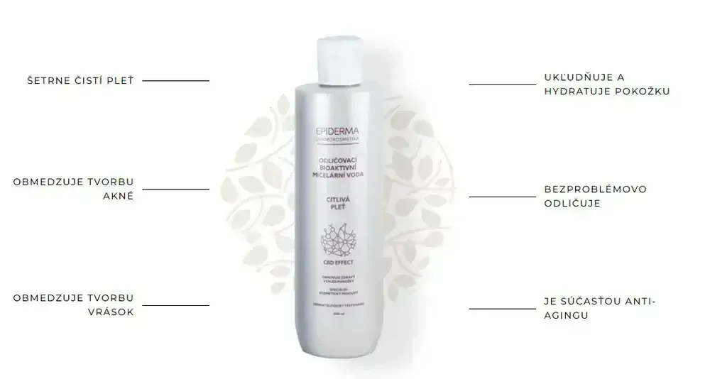Epiderma bioaktivní CBD micel.voda odlič. 300 ml