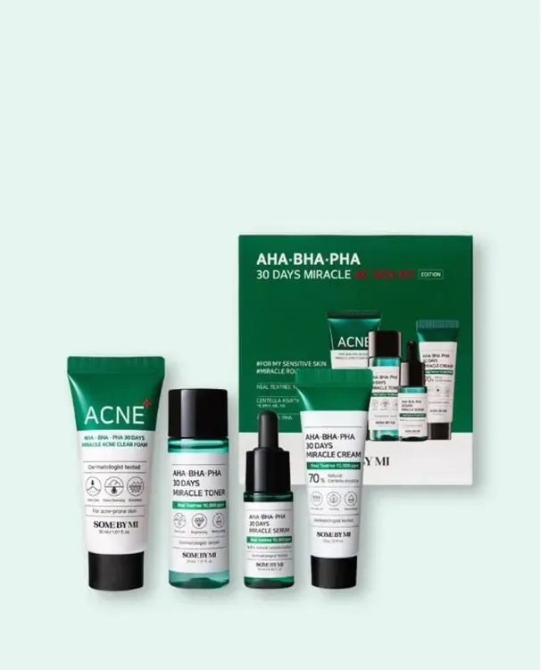 Some By Mi AHA BHA PHA 30 Days Miracle AC SOS mycí pěna 30 ml + tonikum 30 ml + sérum 10 ml + krém 20 g dárková sada