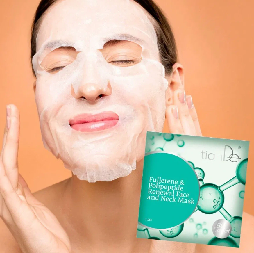 Tiande - Obnovující maska na obličej a krk s fullereny a polypeptidy 1ks