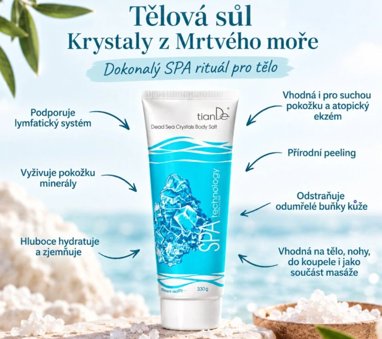 tianDe tělová sůl Krystaly z Mrtvého moře 330 g