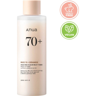 Anua Rice 70 Glow Milky Toner rozjasňující pleťový toner s rýžovým extraktem 250 ml