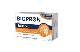 Biopron Balance probiotika a prebiotika pro každodenní péči o střevní mikrobiotu 60+20 tobolek